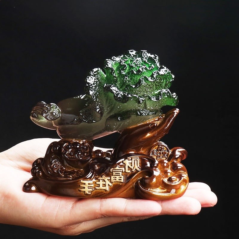 【富貴在手】變色白菜茶寵茶具配件茶道精品擺件可擺玩小白菜茶寵-細節圖2