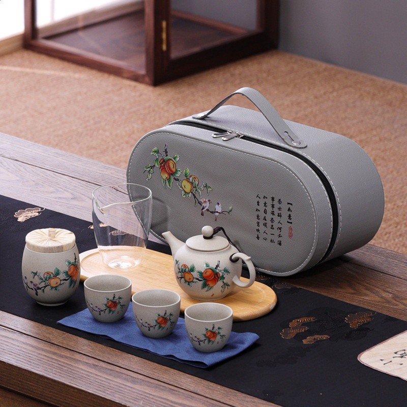 行動式旅行茶具套裝戶外功夫茶具一壺三杯帶茶盤茶葉罐商務伴手禮-規格圖5