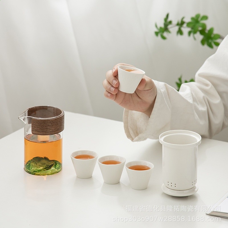 便攜收納器旅行茶具小茶壺套裝簡易功夫泡茶杯戶外隨身觀山客杯-細節圖4