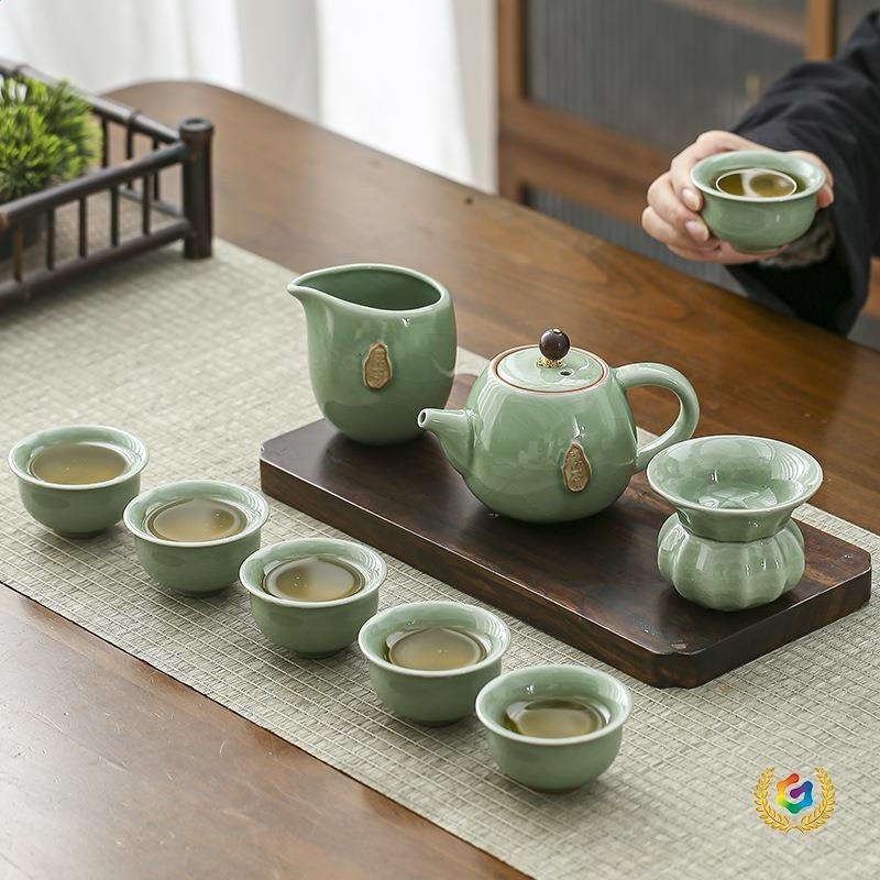 ♫哥窯茶具套裝家用輕奢中式陶瓷禮品茶壺功夫茶杯伴手禮禮盒-細節圖3
