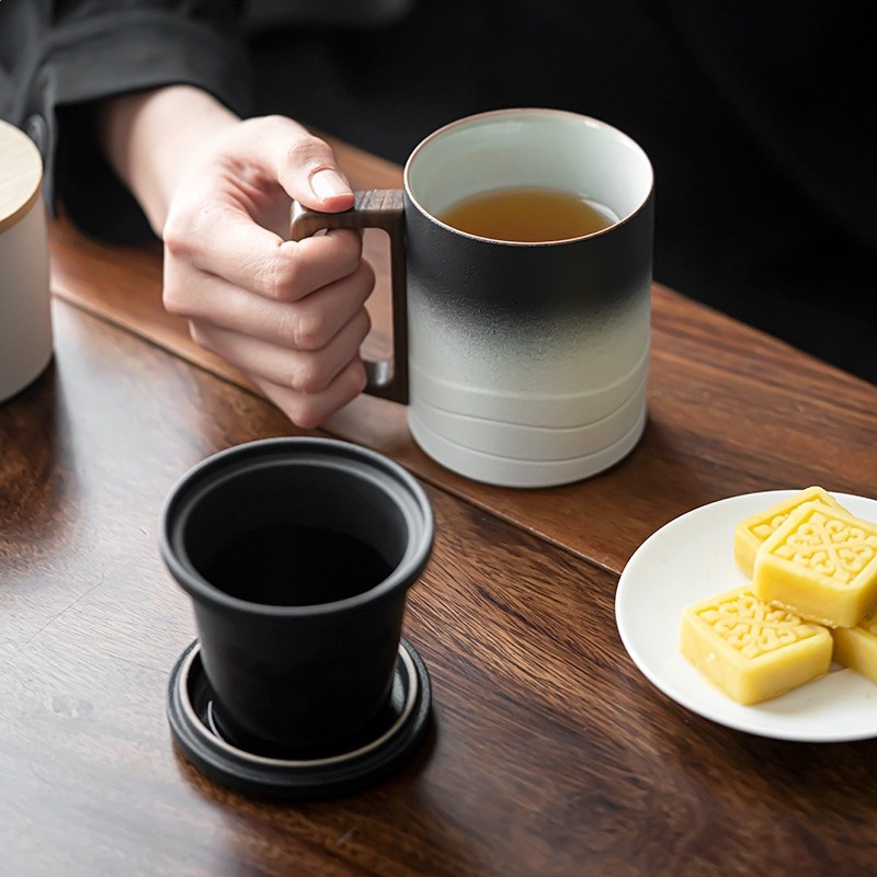 陶瓷過濾泡茶杯茶水分離茶杯辦公茶具個人專用水杯子高檔禮盒定製-細節圖4