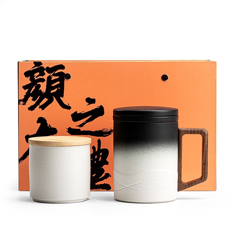 陶瓷過濾泡茶杯茶水分離茶杯辦公茶具個人專用水杯子高檔禮盒定製-細節圖5