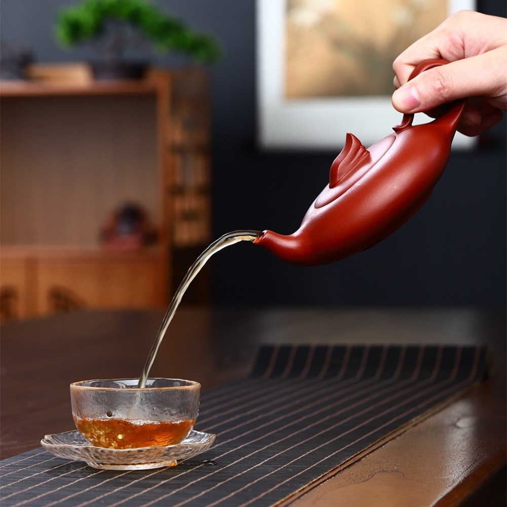 宜興手工紫砂壺大紅袍一帆風順茶壺家用茶具禮品貨源一件批發-細節圖4