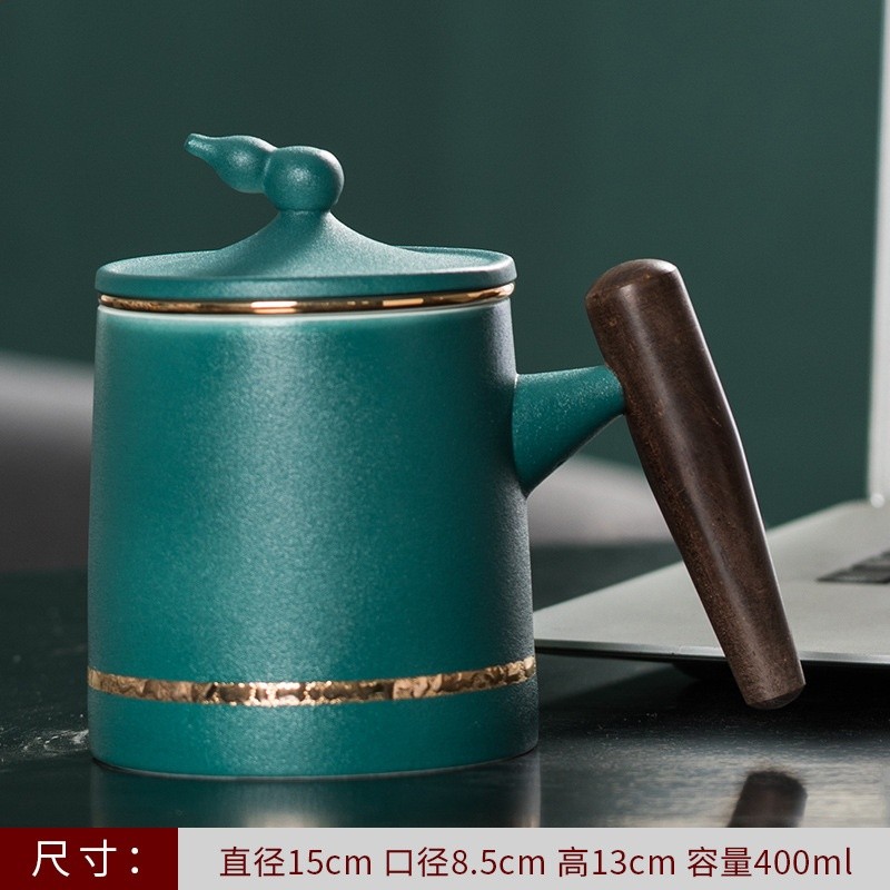 陶瓷個人茶水分離泡茶杯粗陶水杯帶柄馬克杯刻印logo茶具商務禮品-規格圖5