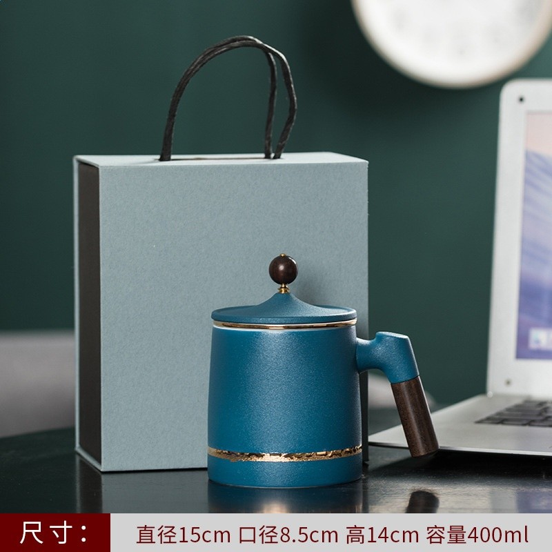 陶瓷個人茶水分離泡茶杯粗陶水杯帶柄馬克杯刻印logo茶具商務禮品-規格圖5