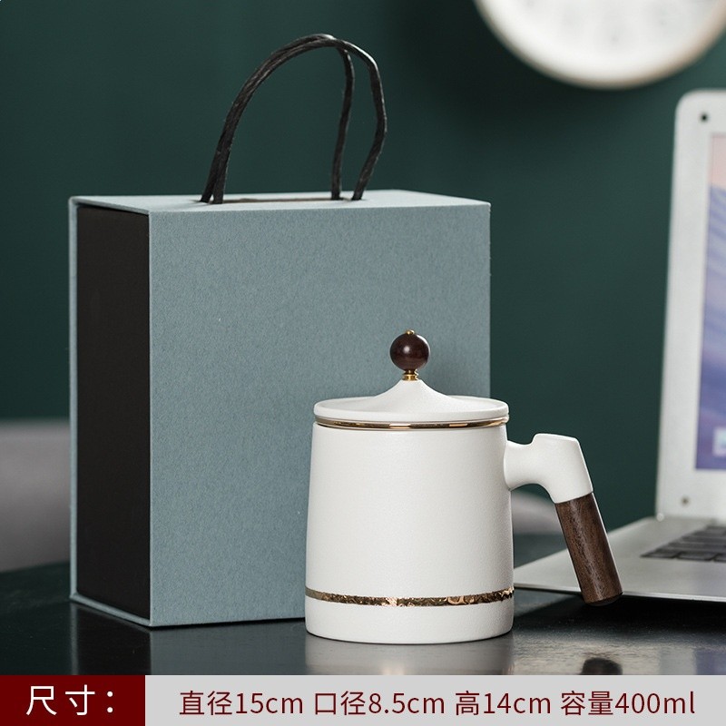 陶瓷個人茶水分離泡茶杯粗陶水杯帶柄馬克杯刻印logo茶具商務禮品-規格圖5