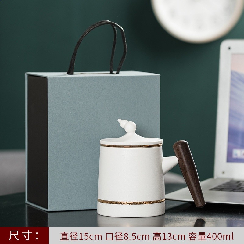 陶瓷個人茶水分離泡茶杯粗陶水杯帶柄馬克杯刻印logo茶具商務禮品-規格圖5