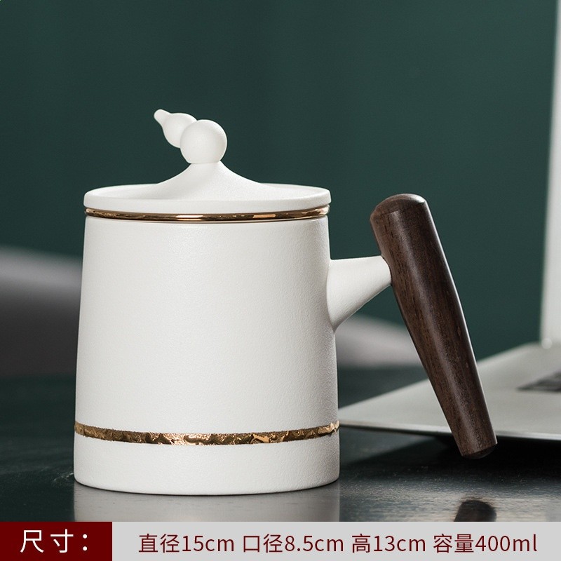 陶瓷個人茶水分離泡茶杯粗陶水杯帶柄馬克杯刻印logo茶具商務禮品-規格圖5