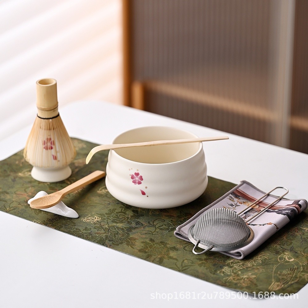 新款陶瓷抹茶碗打抹茶套裝茶筅竹子抹茶刷百本立茶道禮盒境外茶具-細節圖2