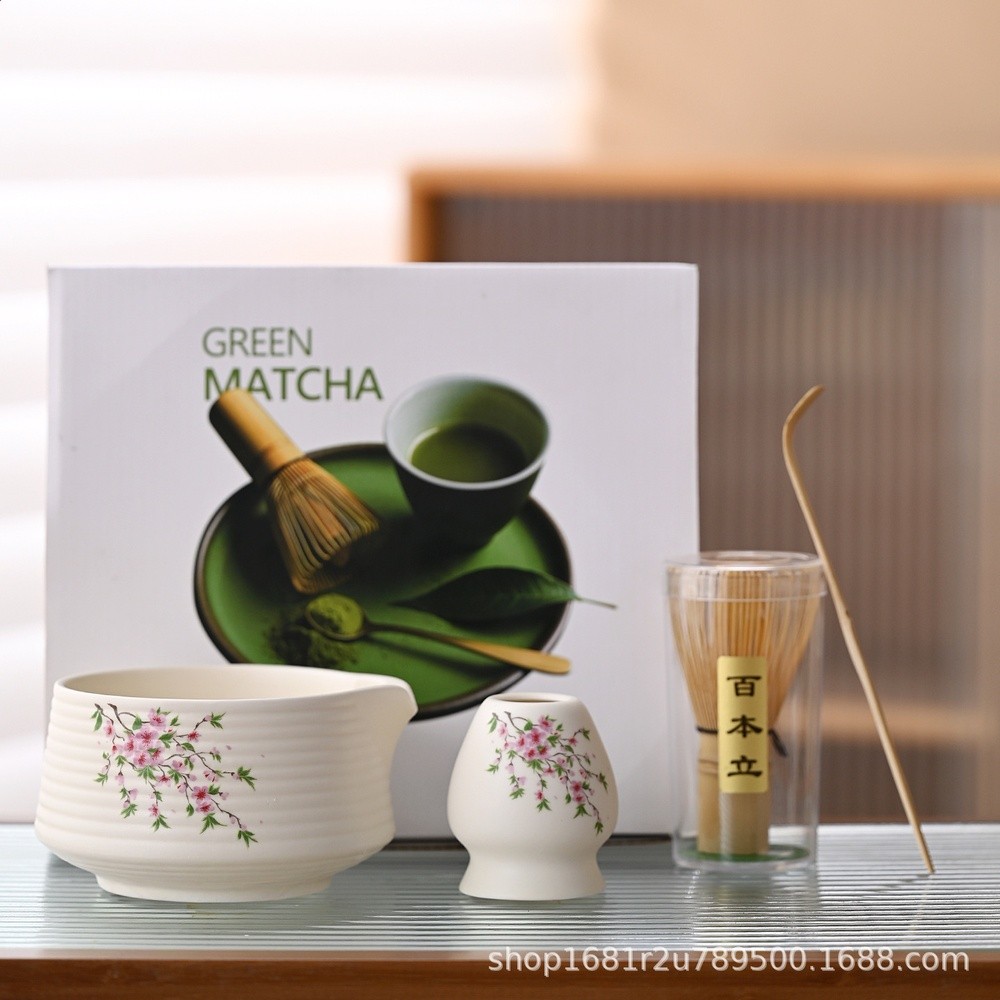 櫻花樹抹茶茶具4件套（帶嘴）