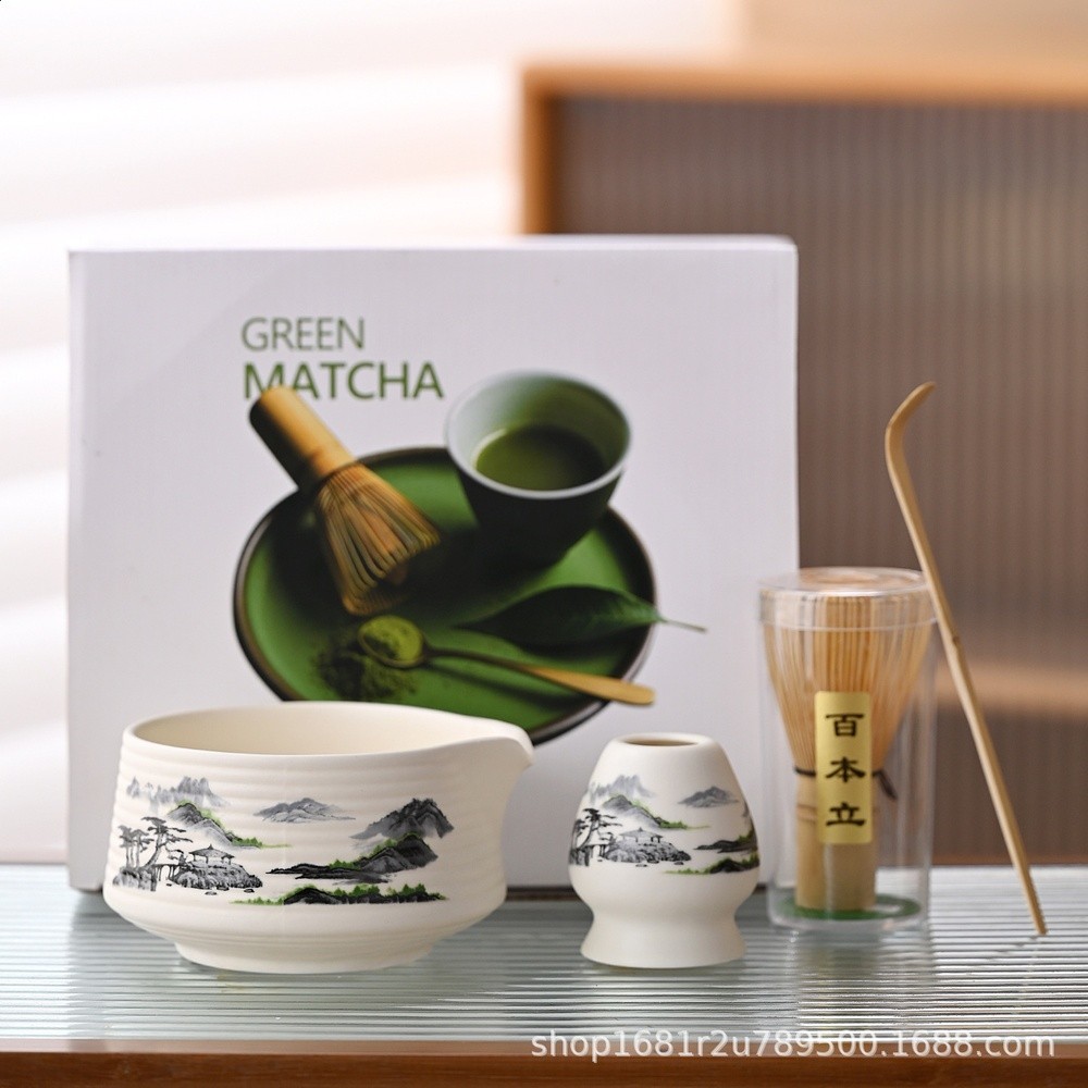 新款陶瓷抹茶碗打抹茶套裝茶筅竹子抹茶刷百本立茶道禮盒境外茶具-規格圖5