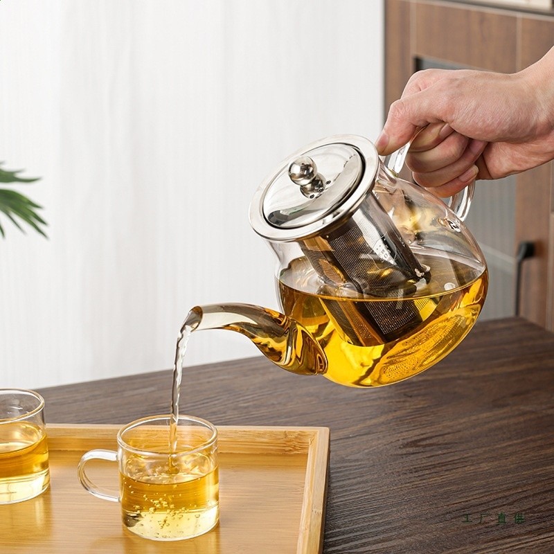 茶壺套裝茶具耐熱玻璃泡茶壺家用加厚單壺功夫茶杯花茶壺玻璃壺-細節圖2