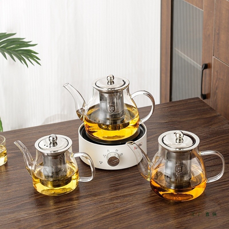 茶壺套裝茶具耐熱玻璃泡茶壺家用加厚單壺功夫茶杯花茶壺玻璃壺-細節圖4