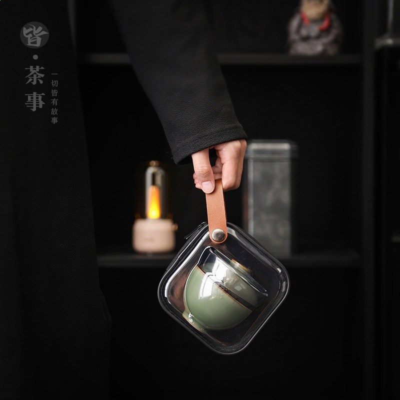 行動式旅行茶具一壺二杯功夫茶具套裝簡約出差旅遊2人茶器快客杯-細節圖2