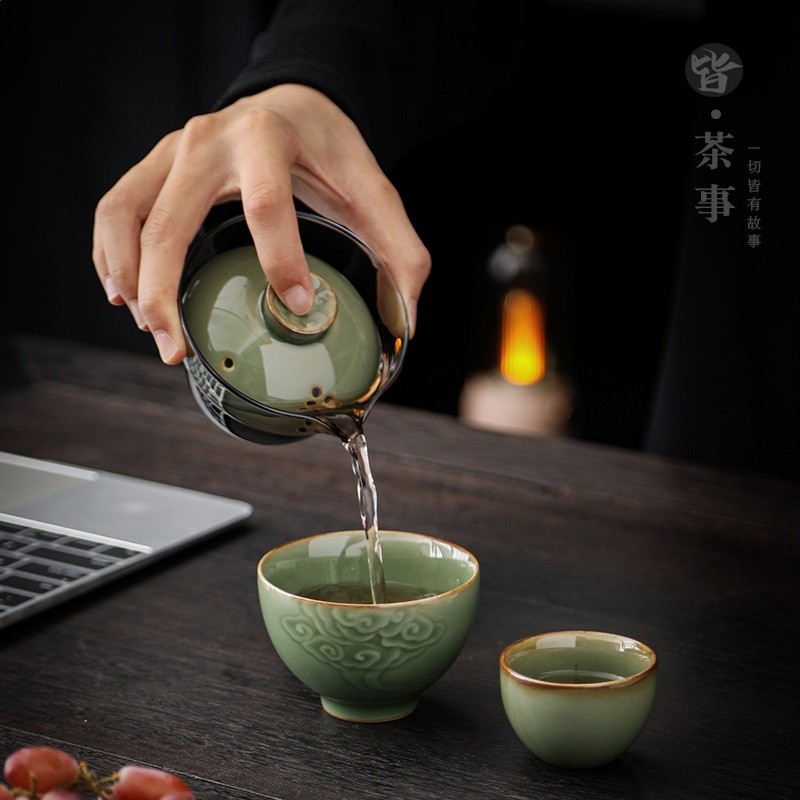 行動式旅行茶具一壺二杯功夫茶具套裝簡約出差旅遊2人茶器快客杯-細節圖3