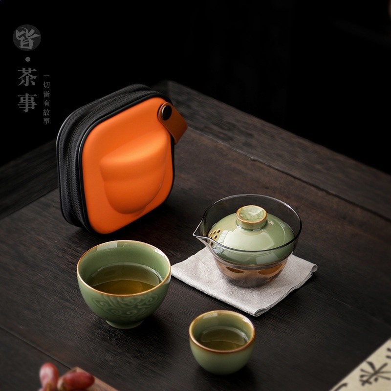 行動式旅行茶具一壺二杯功夫茶具套裝簡約出差旅遊2人茶器快客杯-細節圖4