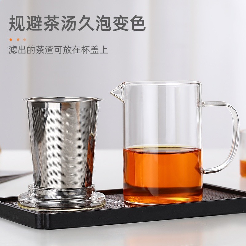 玻璃茶具套裝帶把泡茶飄逸杯茶分水離高硼矽鴨嘴公道杯中式工廠發-細節圖3