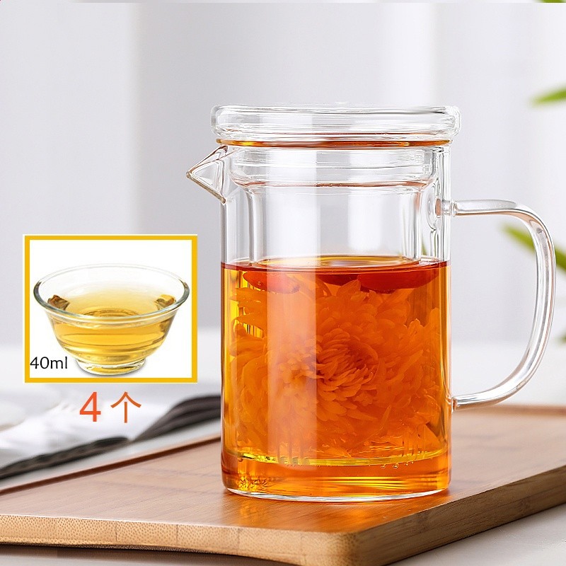 玻璃茶具套裝帶把泡茶飄逸杯茶分水離高硼矽鴨嘴公道杯中式工廠發-規格圖5