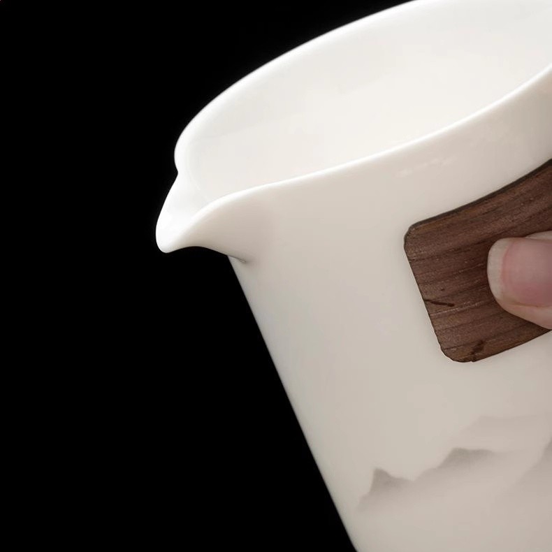 行動式旅行茶具套裝羊脂玉白瓷快客杯戶外陶瓷功夫泡茶壺茶杯-細節圖5