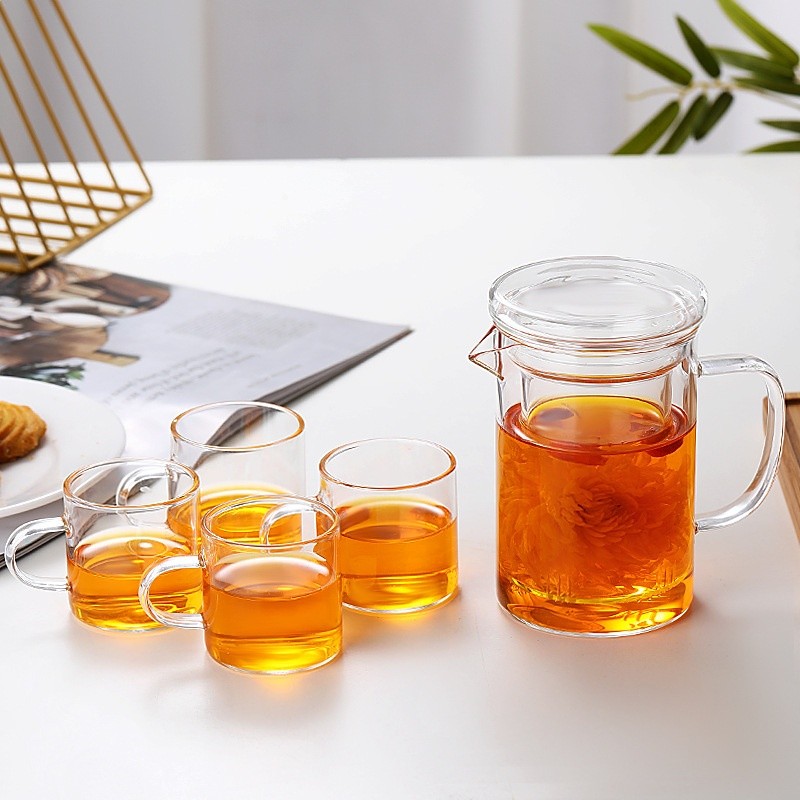 玻璃茶具套裝帶把泡茶飄逸杯茶分水離耐高溫高硼矽鴨嘴公道杯中式-細節圖4