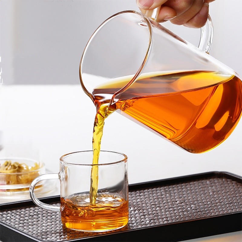 玻璃茶具套裝帶把泡茶飄逸杯茶分水離耐高溫高硼矽鴨嘴公道杯中式-規格圖5