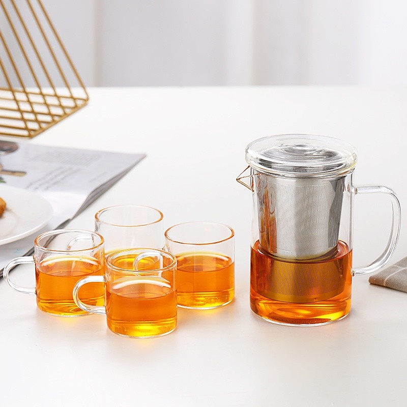 玻璃茶具套裝帶把泡茶飄逸杯茶分水離耐高溫高硼矽鴨嘴公道杯中式-規格圖5