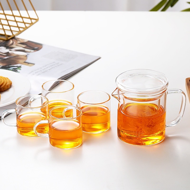 玻璃茶具套裝帶把泡茶飄逸杯茶分水離耐高溫高硼矽鴨嘴公道杯中式-規格圖5
