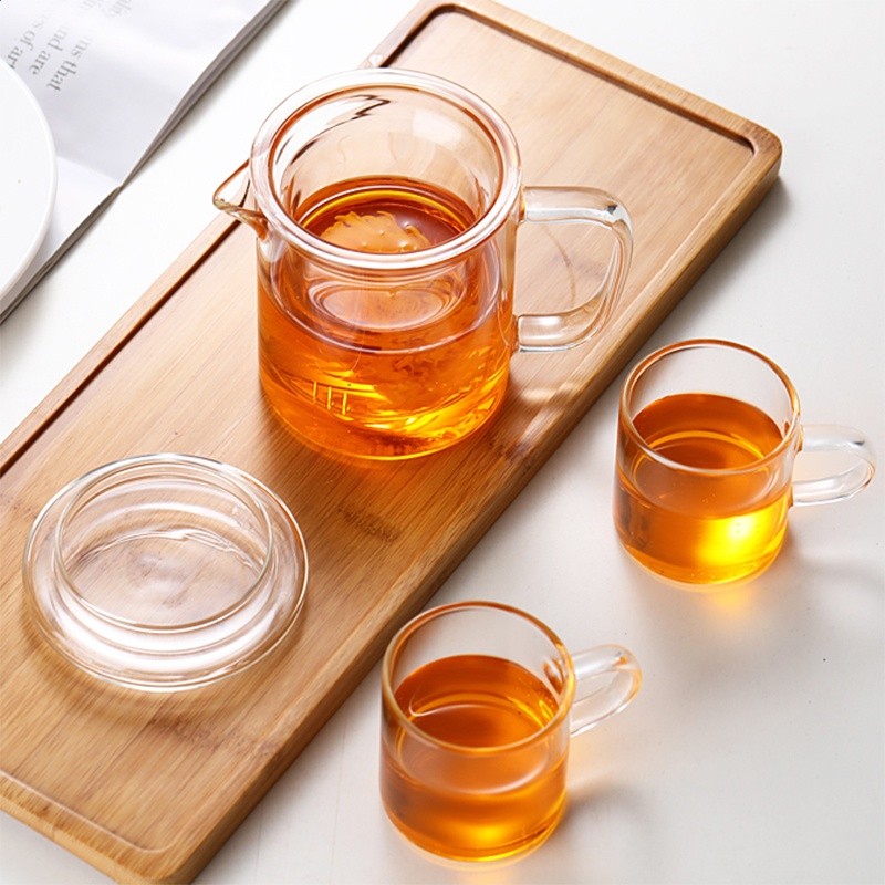 玻璃茶具套裝帶把泡茶飄逸杯茶分水離耐高溫高硼矽鴨嘴公道杯中式-規格圖5