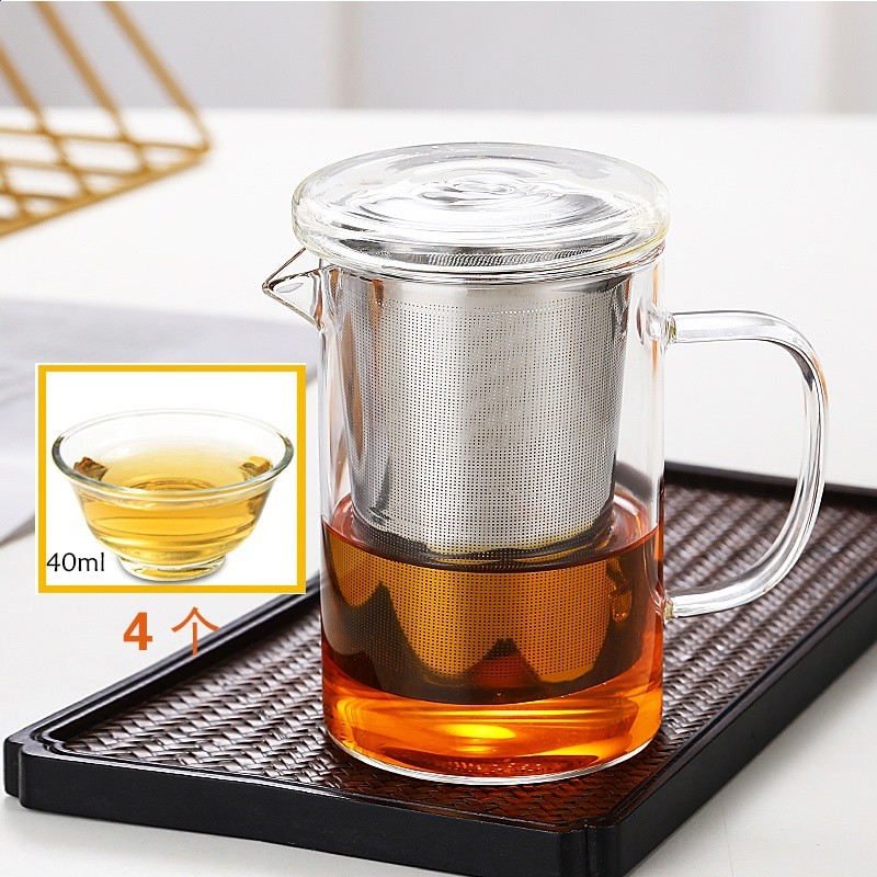 玻璃茶具套裝帶把泡茶飄逸杯茶分水離耐高溫高硼矽鴨嘴公道杯中式-規格圖5