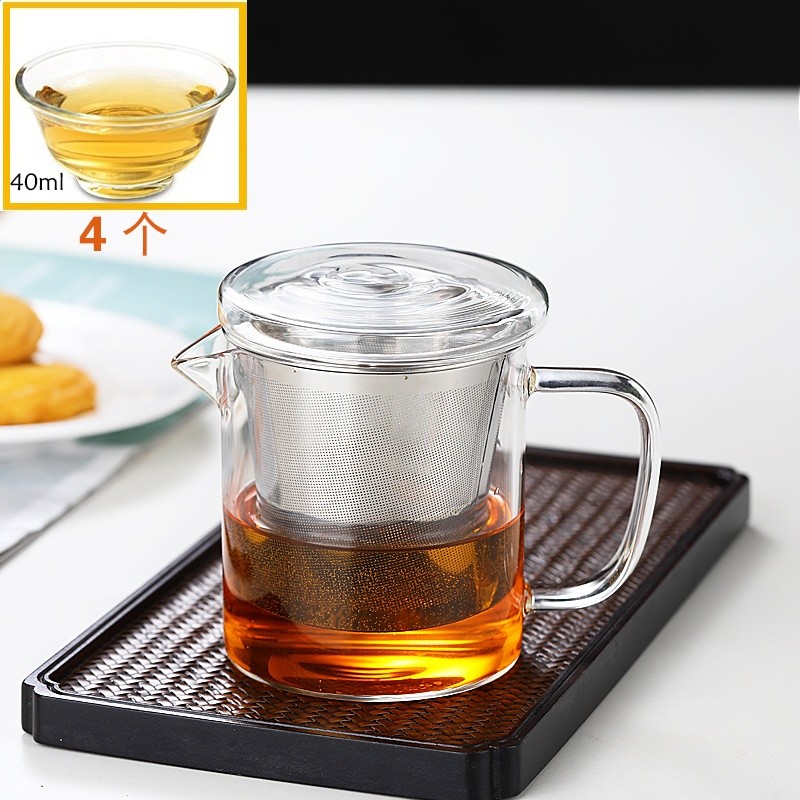 玻璃茶具套裝帶把泡茶飄逸杯茶分水離耐高溫高硼矽鴨嘴公道杯中式-規格圖5