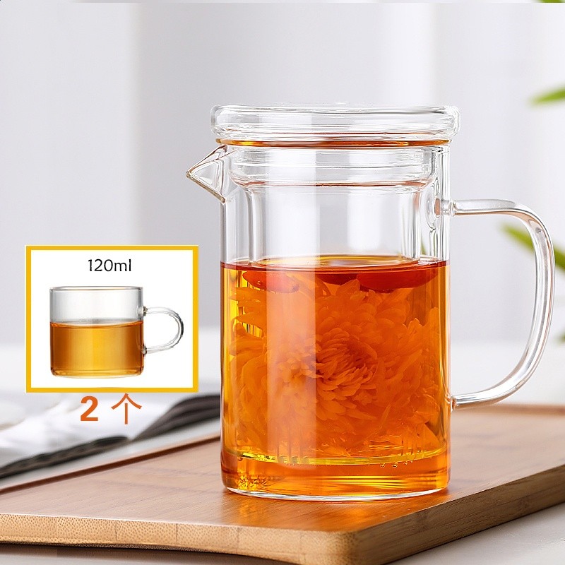 玻璃茶具套裝帶把泡茶飄逸杯茶分水離耐高溫高硼矽鴨嘴公道杯中式-規格圖5