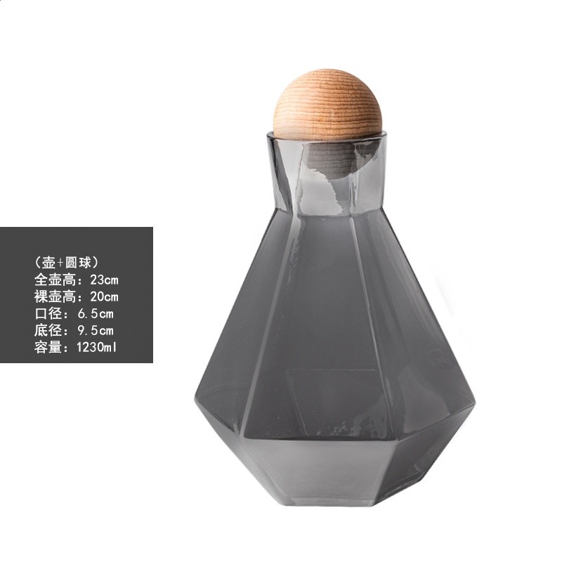 高奢創意玻璃壺套裝冷水壺北歐風簡約茶具鑽石杯型家用大容量-規格圖5