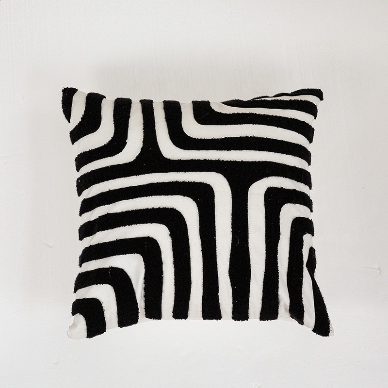 現代簡約風毛巾繡刺繡抱枕套45x45cm客廳沙發靠墊床頭靠枕靠墊背-規格圖5