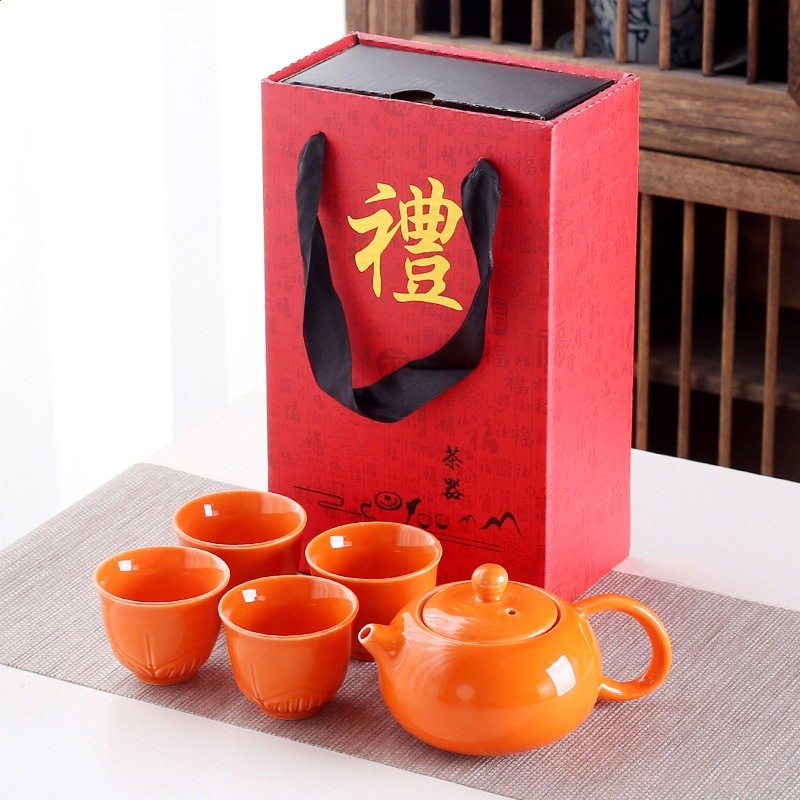 柿柿如意茶具套裝柿子茶壺茶杯柿柿禮盒伴手禮年會公司會議禮品小-規格圖5