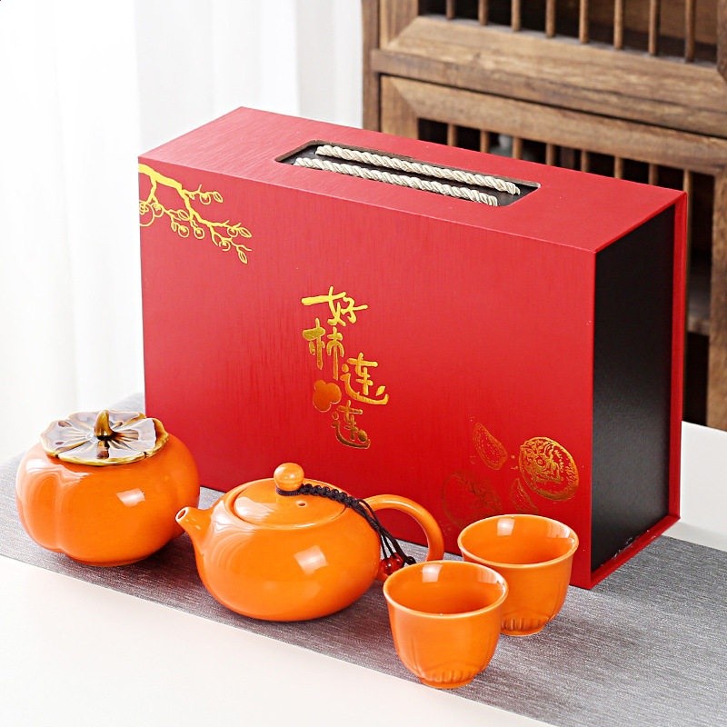 西柿（喜事）如意一壺兩杯+罐