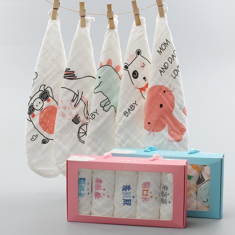 6層棉紗方巾30*30嬰兒小毛巾口水巾紗布洗臉巾卡通幼兒園手帕-規格圖5