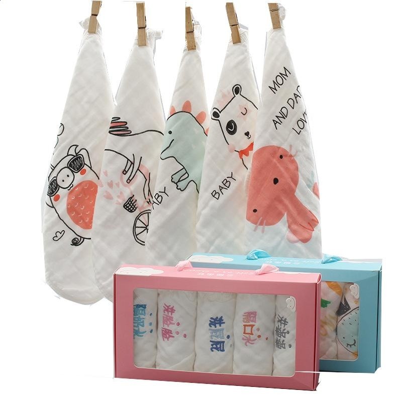 6層棉紗方巾30*30嬰兒小毛巾口水巾紗布洗臉巾卡通幼兒園手帕-細節圖3