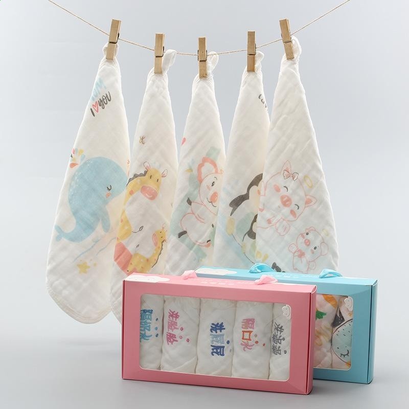 6層棉紗方巾30*30嬰兒小毛巾口水巾紗布洗臉巾卡通幼兒園手帕-規格圖5