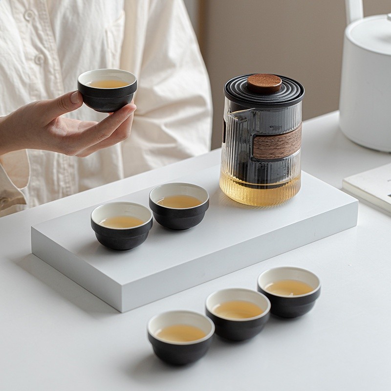 功夫旅行茶具行動式套裝泡茶戶外旅遊露營喝茶裝備小套茶杯快客杯-細節圖4