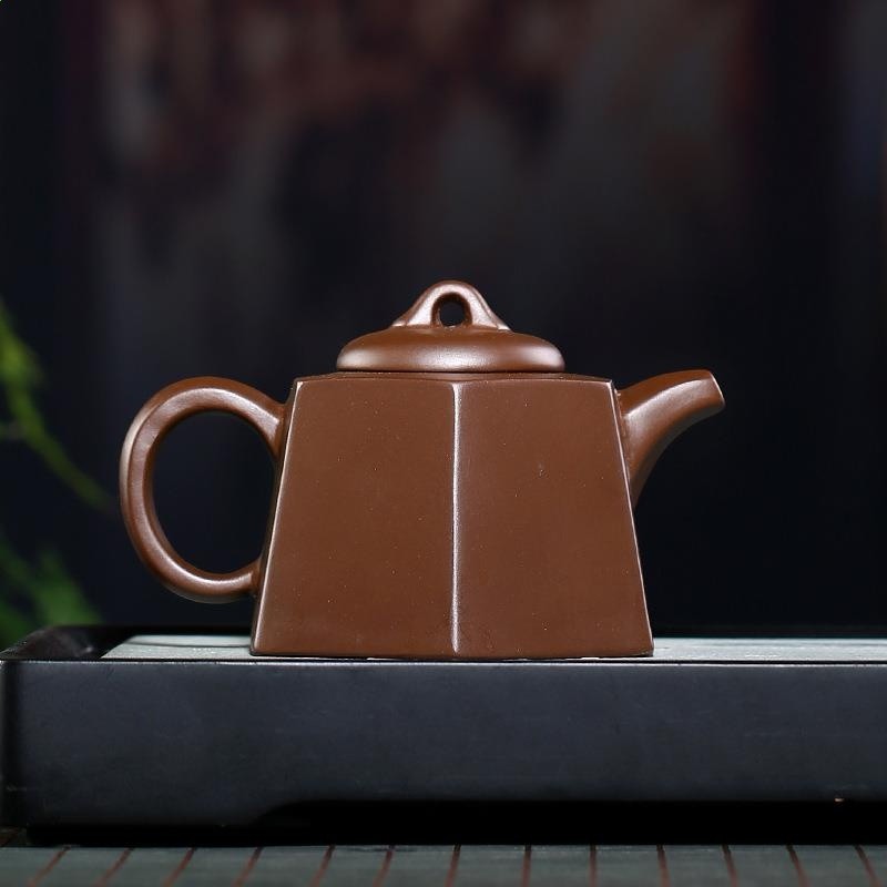六方金鐘茶壺原礦紫泥功夫茶具紫砂壺家宜興功夫茶具創意陶瓷-細節圖2