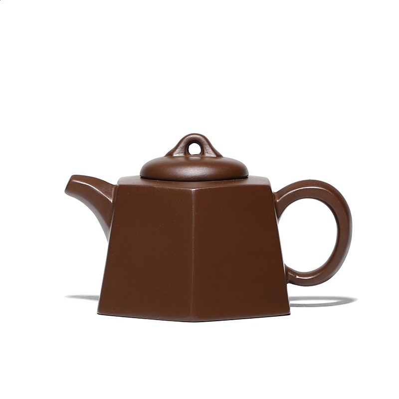 六方金鐘茶壺原礦紫泥功夫茶具紫砂壺家宜興功夫茶具創意陶瓷-規格圖5