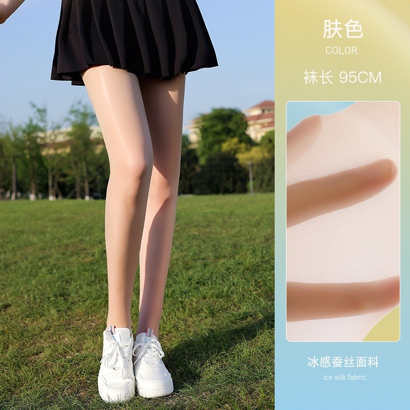 高爾夫球打底褲襪夏季蠶絲襪女戶外冰絲透氣連褲襪高彈力運動襪-規格圖5