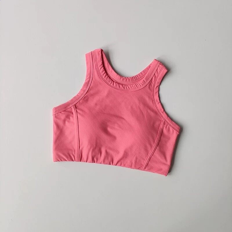 洋白菜短款固定一體杯瑜伽螺紋文胸健身運動內衣女瑜伽服上衣-規格圖5