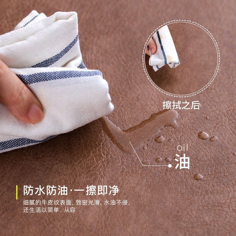 雙面牛皮紋高階電腦辦公桌墊復古牛皮滑鼠墊免洗防水寫字檯桌布-細節圖4