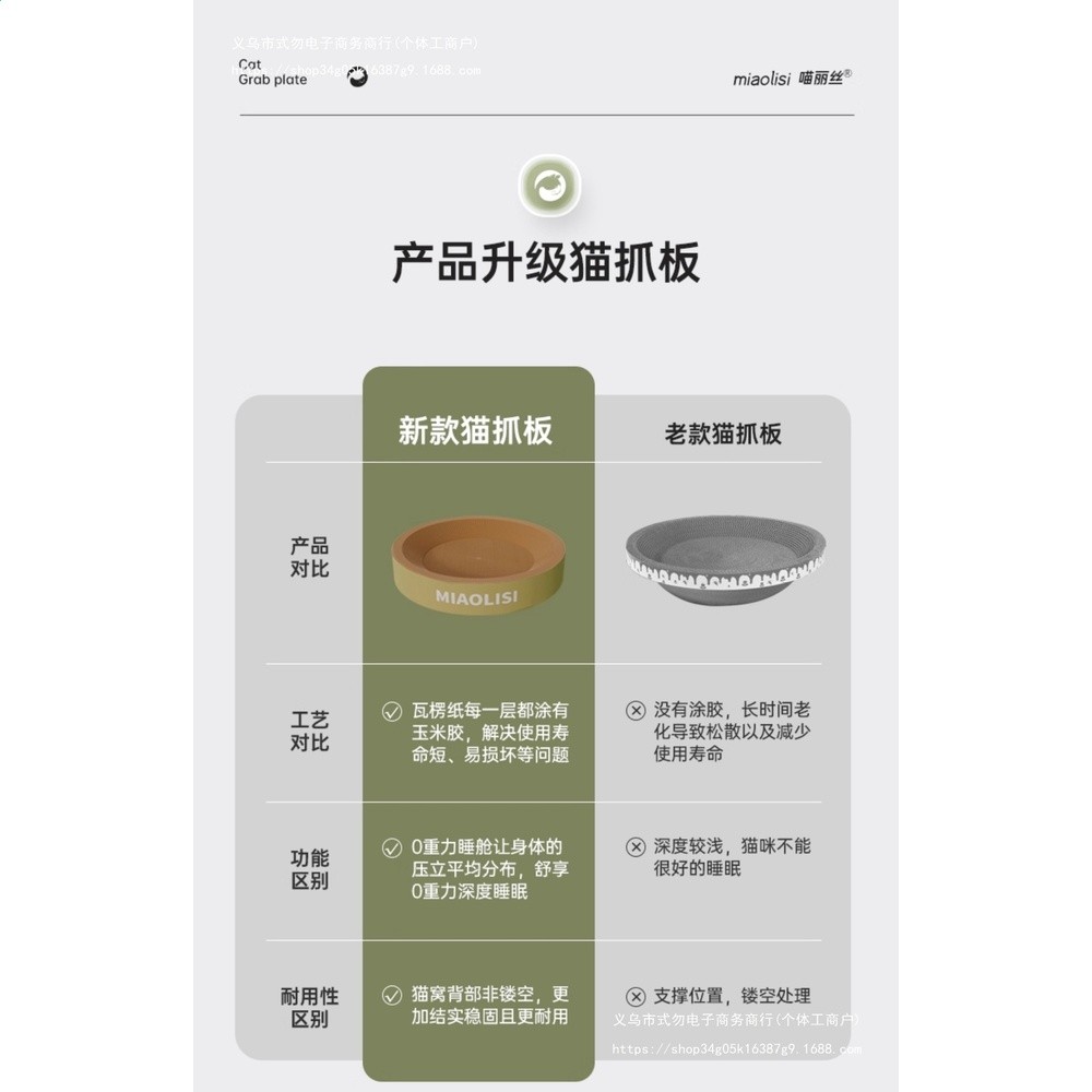圓形貓抓板窩耐磨不掉屑貓窩一體貓咪抓盆特大號抓不爛貓爪板耐抓-細節圖5
