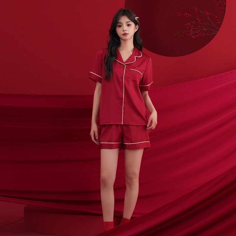 紅韻祥居-女款短袖短褲