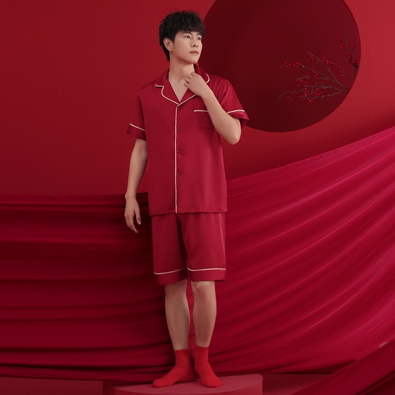 紅韻祥居-男款短袖短褲