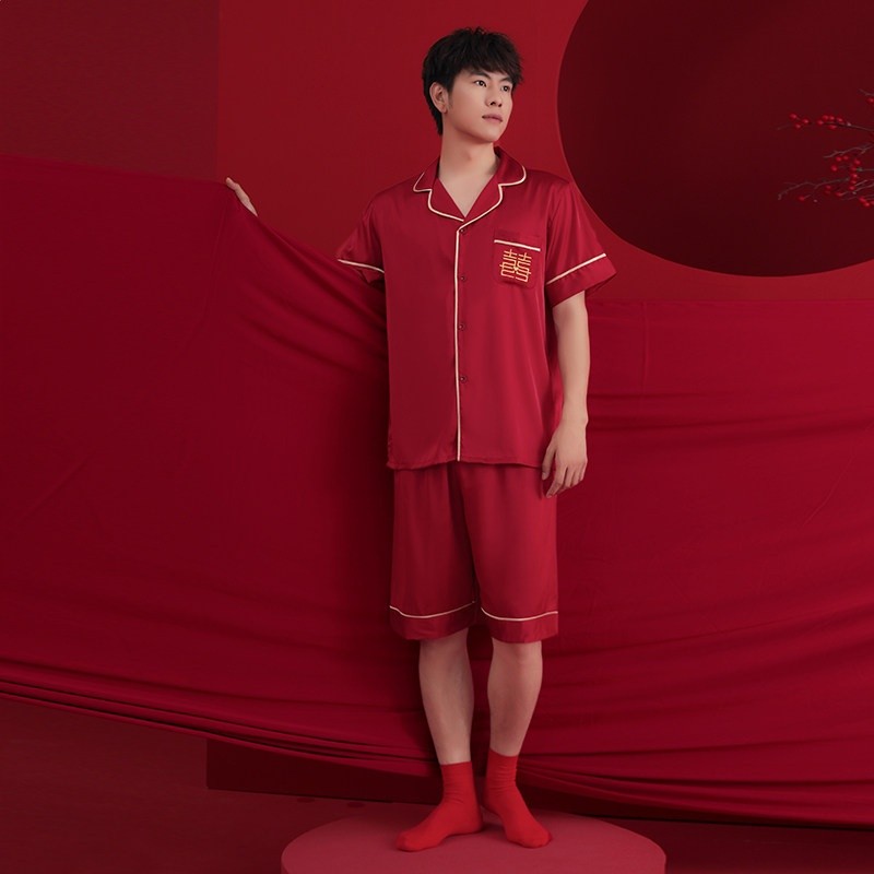 楹紅歲暖-男款短袖短褲