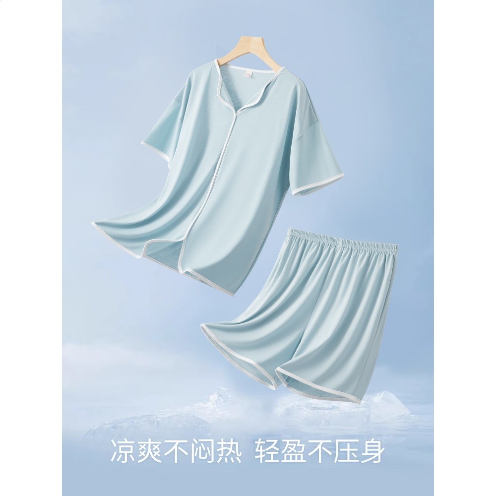 貓人冰絲睡衣女款夏季涼感2026新冰絲短袖短褲女士家居服套裝夏天-細節圖4