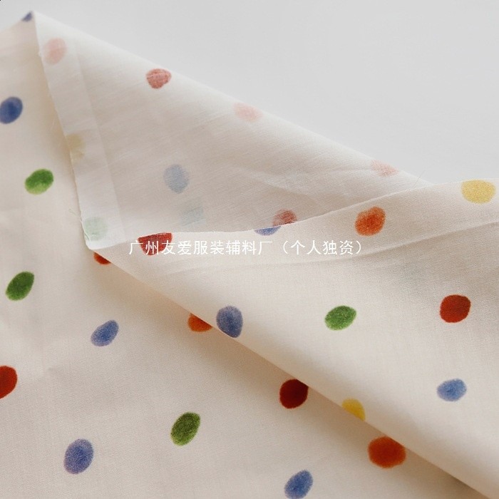 FL 手工DIY純棉波點印花布料襯衫連衣裙家居服防蚊褲童裝服裝面料-細節圖3